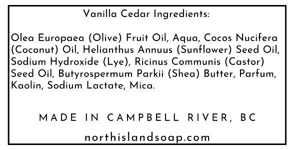 Vanilla Cedar Ingredients